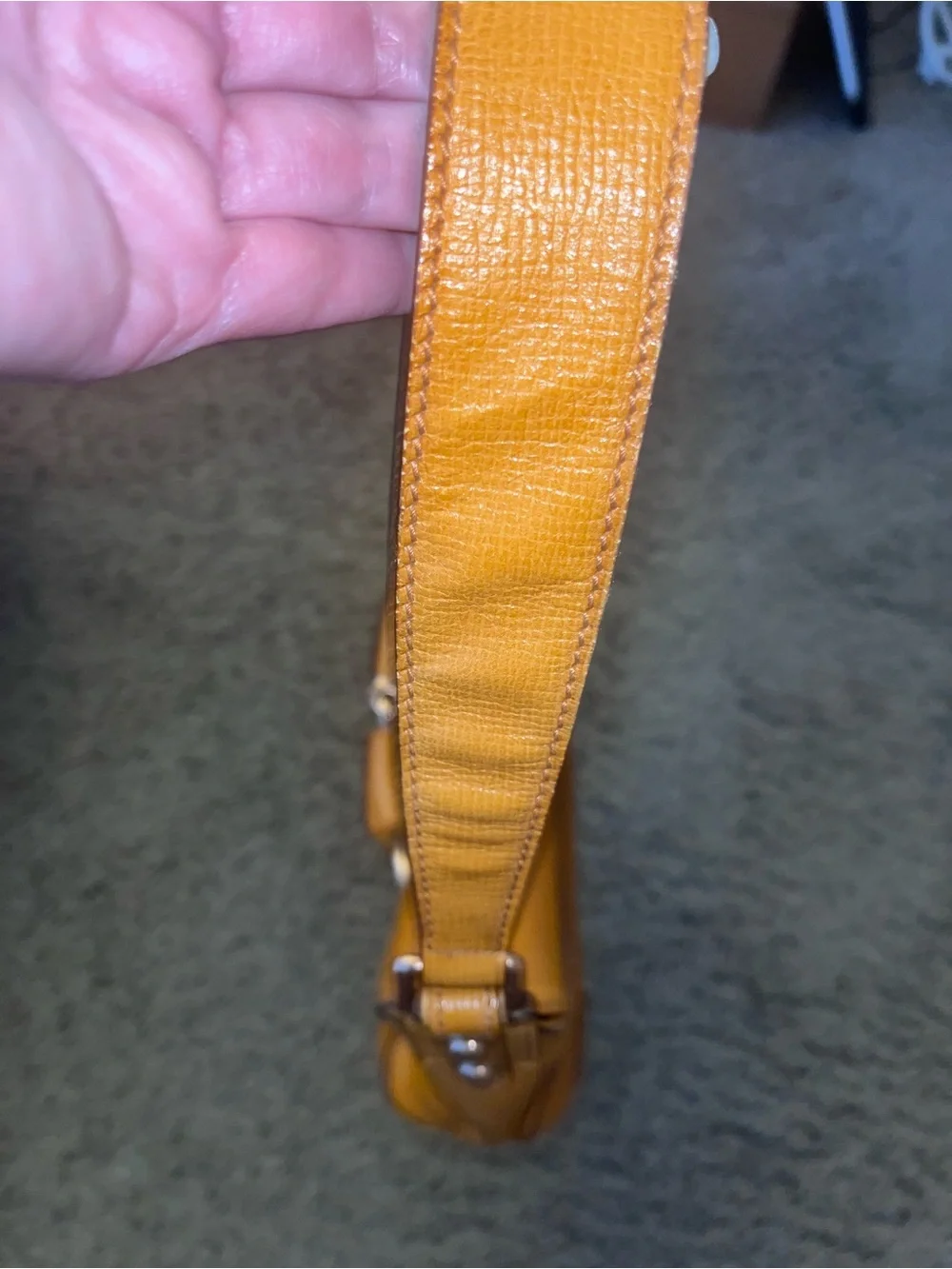 Gucci Yellow Mustard Leather Shoulder Bag with Horsebit Detail